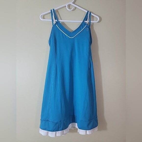 Dresses & Skirts - K Swiss Tennis Dress sz Large blue white bra dress pickleball EUC